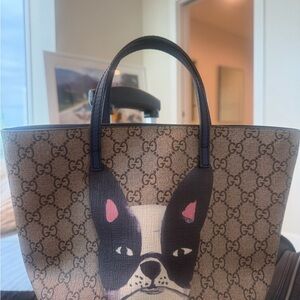 Gucci Mini Bag with Dog Print - Brown and Black